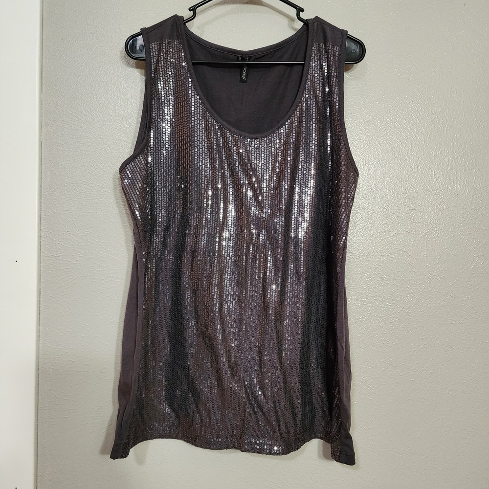 Maurice's Plus Size‎ 2 Tank Top Sequin Sparkly Gray